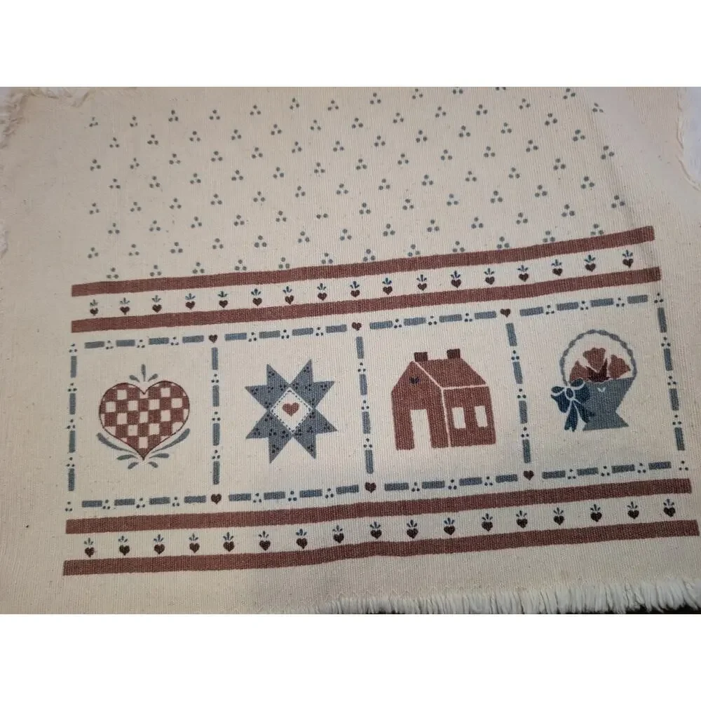Vintage Set Of 6 Placemats With Houses READ